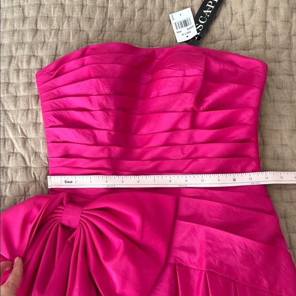 XSCAPE Women’s Women's Pink Bow-trim Ruched Strapless Gown size 4 - Picture 15 of 15